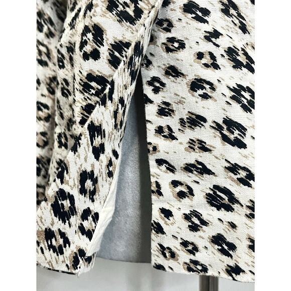 JOIE Anilah 100% Linen Leopard Print Cappuccino Beige Blazer Jacket Sz 2 - Picture 9 of 11
